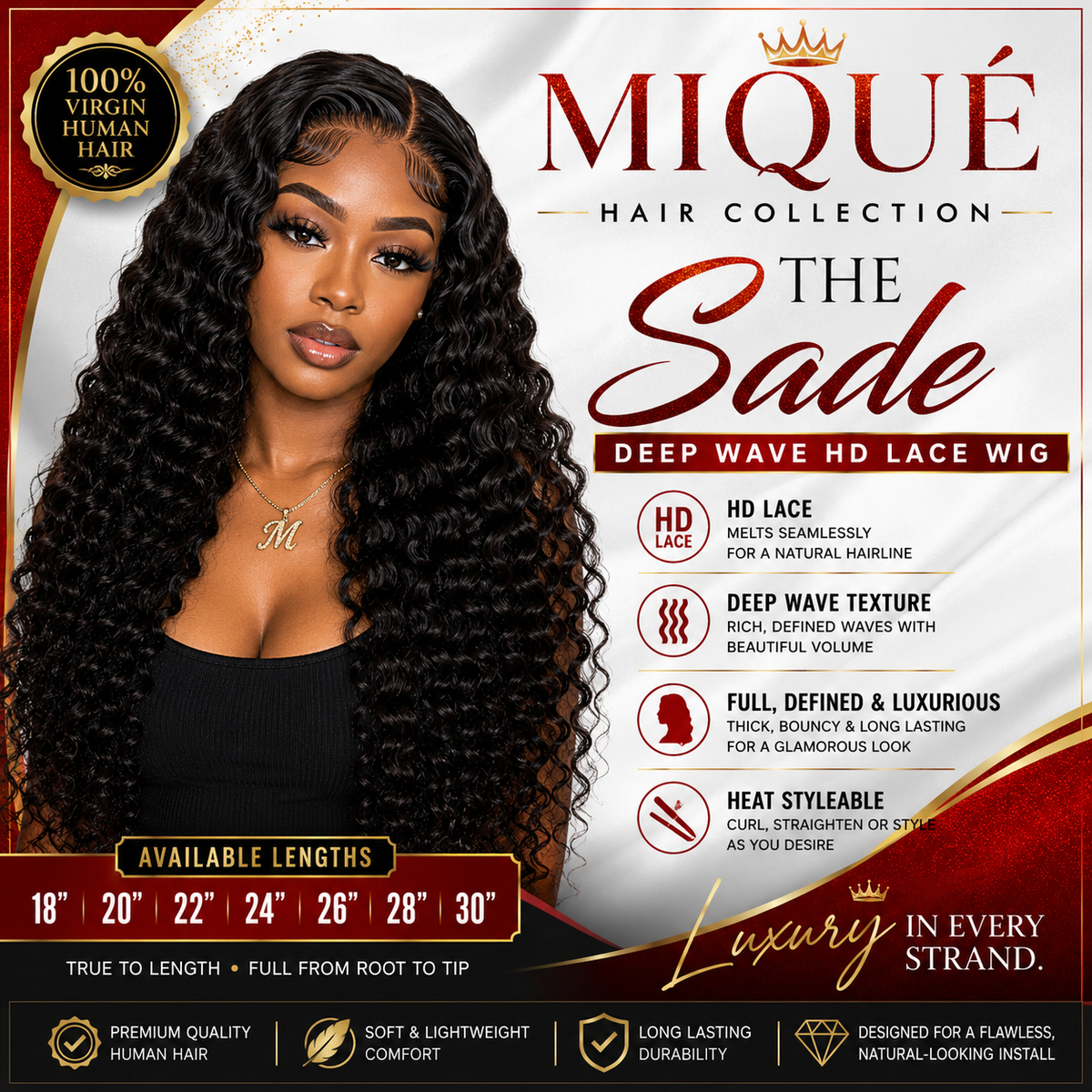 The Sade — Deep Wave HD Lace Wig